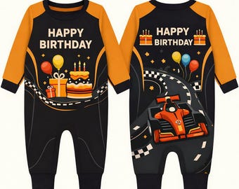 Birthday Gift race suit | McLaren baby romper | F1 gift