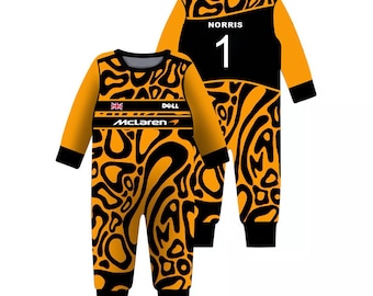 Lando Norris Baby Romper, McLaren F1 Baby Clothes Racing Suit