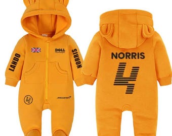 Lando Norris McLaren Babyanzug | F1 Geburtstagsgeschenk | Strampler aus Baumwolle