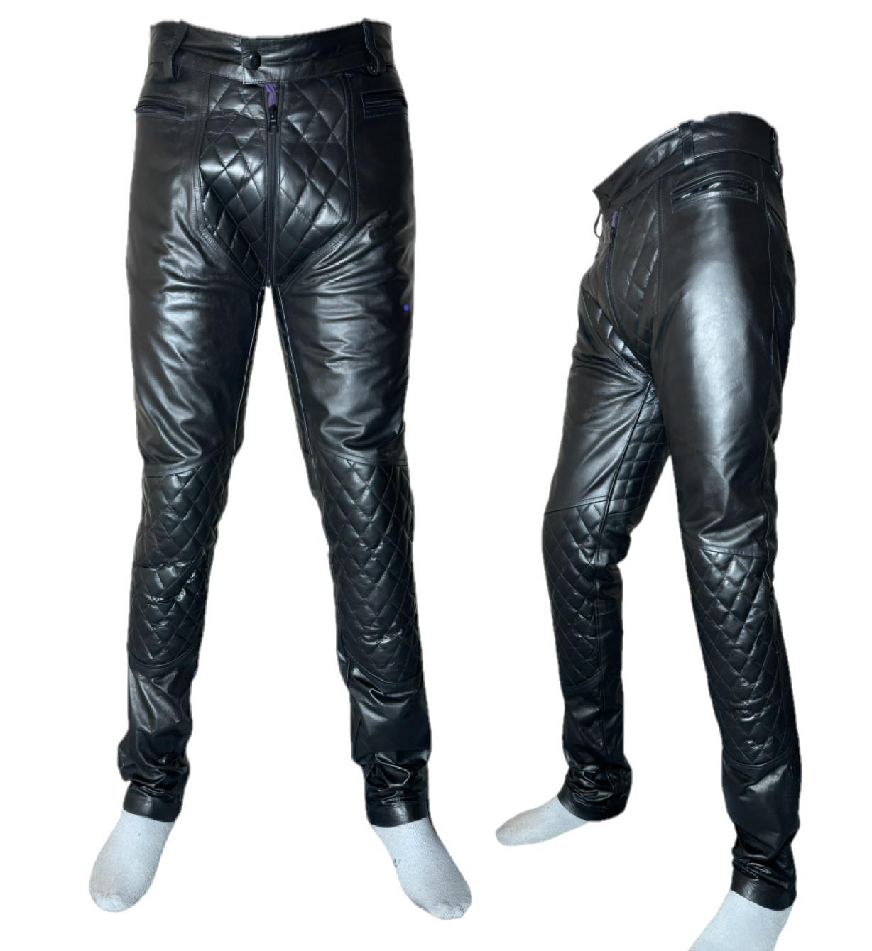 Black Leather Pant For Men - Buy Cowhide Mens Leather Pant