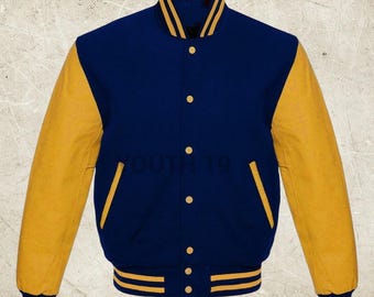 Personalized Varsity Jacket: Unisex Letterman Leather Sleeves