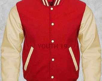 Custom Varsity Jacket | Unisex College Letterman  Leather Sleeves | Personalized Teamwear"