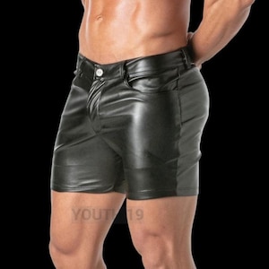 Mens Real Lamb Leather Basketball Shorts: Biker Style Summer Shorts