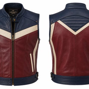 Motorcycle Leather Vest, Premium Vintage Style Cowboy Vest, Genuine Leather Biker Vest for Men