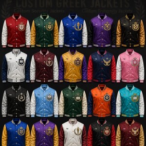 Custom Greek Varsity Jacket, Personalized Fraternity Jacket, Sorority Crossing Gift, Embroidered Name