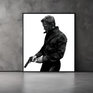 Decorazioni classiche da film d'azione: decorazioni murali di James Bond per l'arredamento della casa, decorazioni murali ispirate ai film, regali di compleanno, quadri su tela, arte vintage, regali per lui