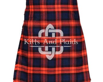 Maclachlan Tartan 8 Yard Kilt – Handmade Scottish Highland Kilt for Men – 16oz Wool Blend – Traditional Tartan Kilt – Made to Order