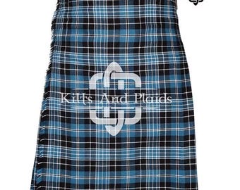 Clergy Tartan 8 Yard Kilt – Handgemachter schottischer Kilt für Männer – 16 Unzen Wollmischung – Traditioneller Tartan Kilt – auf Bestellung