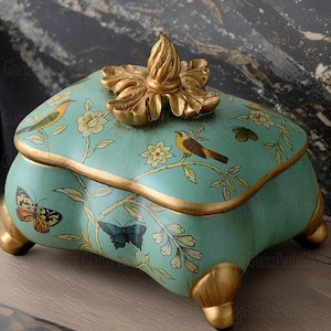 Handmade Retro Jewelry Box, Trinket Box, Pottery Container, Pottery Box with Lid, Jewelry Box Ceramic, Pottery Box, Handmade Ceramic Gift