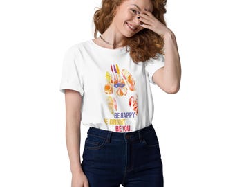 Unisex organic cotton t-shirt _ Hand-Drawn Crab Pattern, Summer Coastal T-Shirt