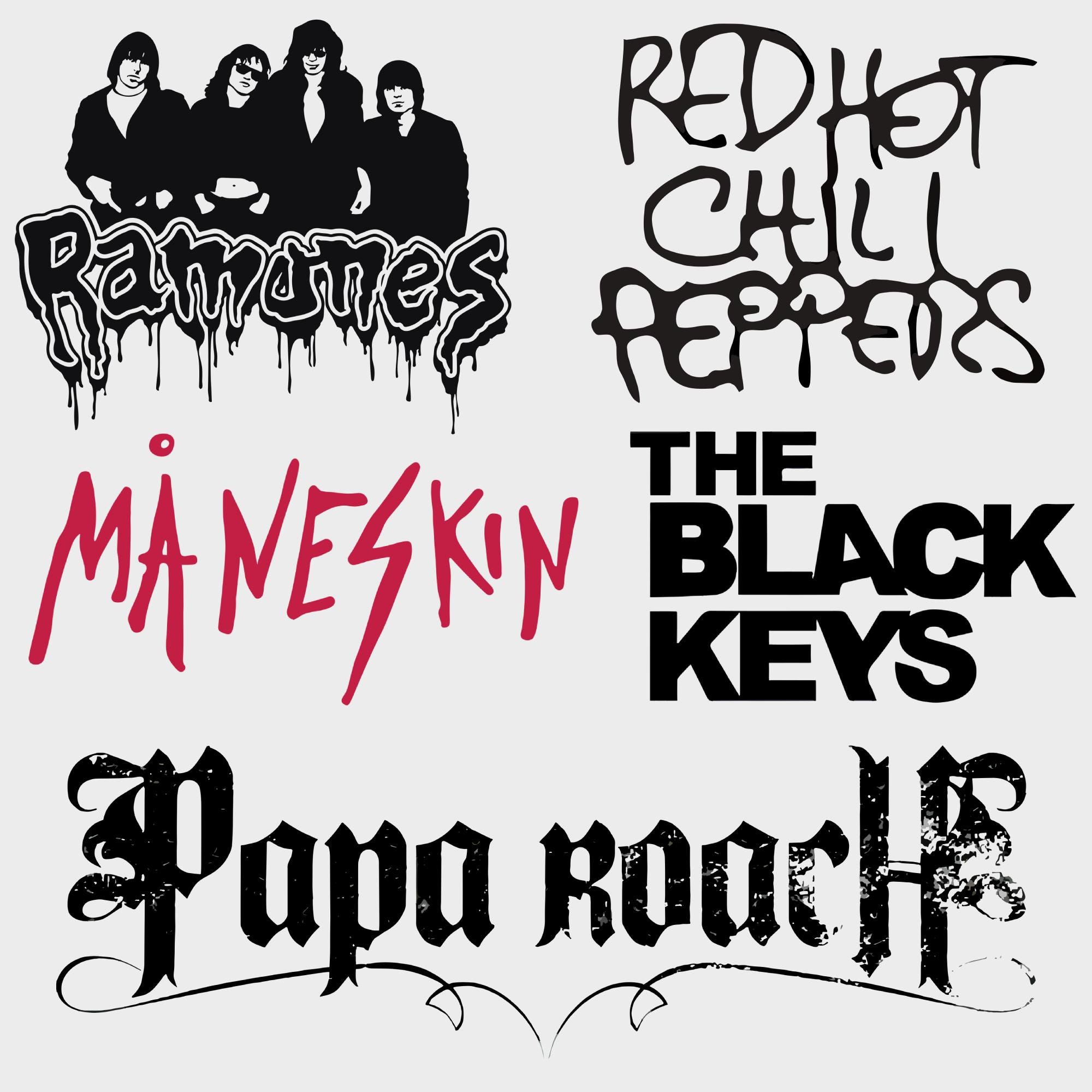 213 Rock Bands Design Bundle, High Quality PNG, Instant Download, Rock ...