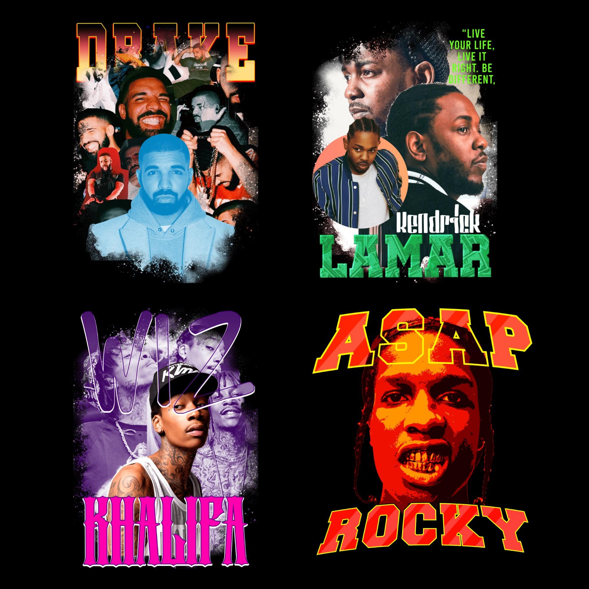 American Rappers Design 74 Pop Culture Rappers Design Bundle, High Quality PNG, Instant ...