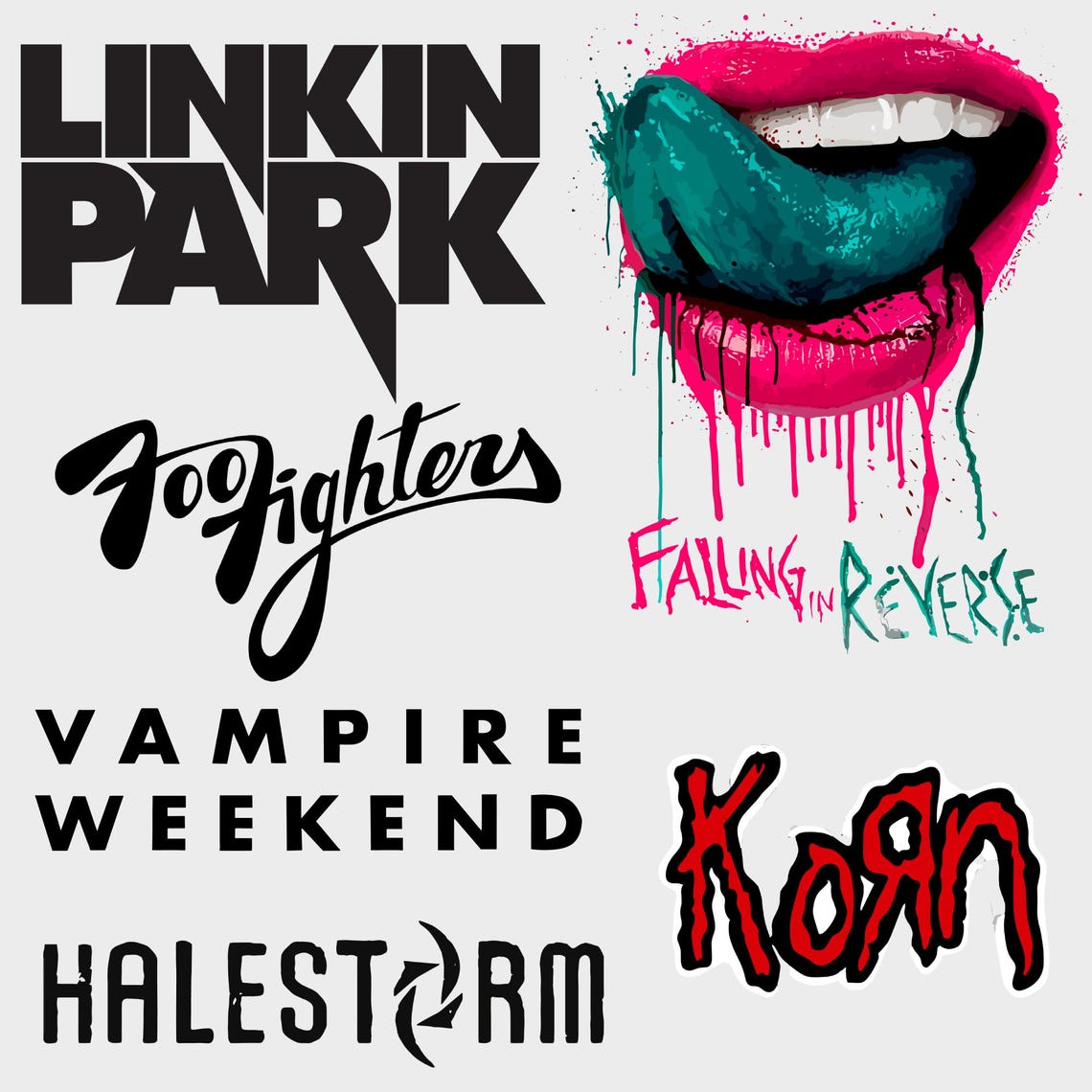 213 Rock Bands Design Bundle, High Quality PNG, Instant Download, Rock ...