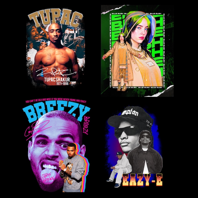 American Rappers Design 74 Pop Culture Rappers Design Bundle, High Quality PNG, Instant ...