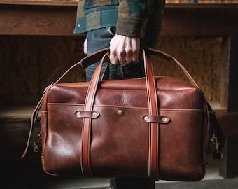 Full Grain Leather Duffle Bag, Personalized Weekender Bag, Handmade Overnight Travel Bag, Custom Leather Holdall , Gym Bag, Gift for Him.