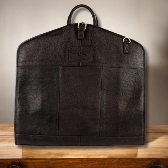 Personalized Leather Suit Carrier, Travel Garment Bag for Men, Hanging Suit Cover, Groomsmen Gift, Christmas Gift for Him,Custom Luggage Bag