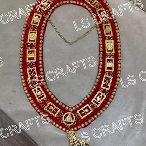 Masonic Royal Arch PHP Past High Priest Metal Chain Collar With Free Jewel