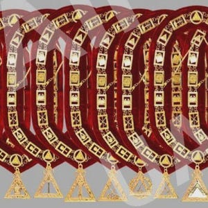Masonic Regalia Royal Arch Officer Chain Collars With Jewels Set of 12 PCS