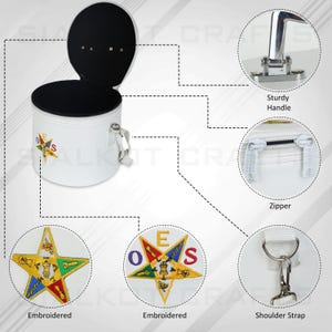 Customized Masonic White OES Star Fez Case