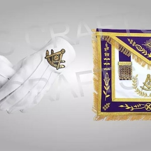 Masonic Blue Loge Past Master Set bestehend aus Schürze und Handschuhen