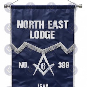 Estandarte de Logia Masónica bordado a medida – Personalizado F&AM, AFAM