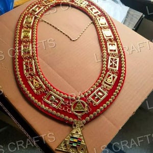 Masonic Royal Arch PHP Past High Priest Metal Chain Collar With Free Jewel