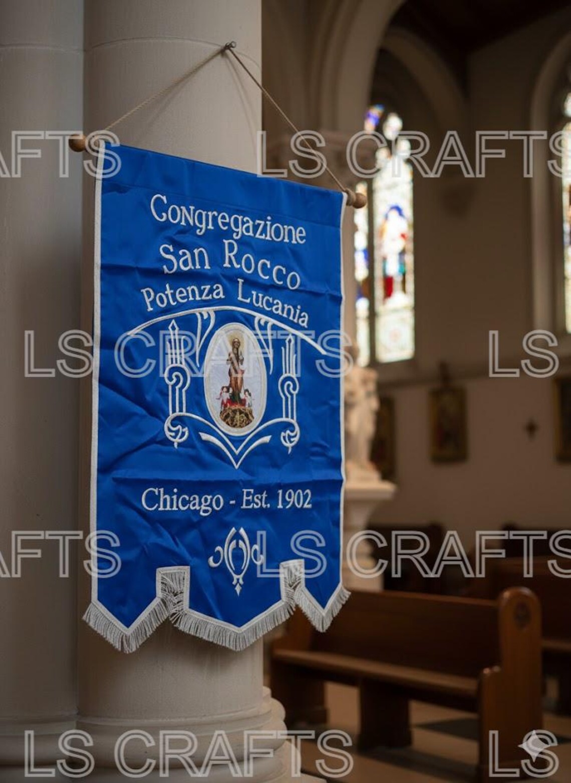 Custom San Rocco Church Banner – Catholic Processional Banner With ...