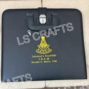 Freimaurer Masonic Custom Past Master Soft-Etui mit benutzerdefiniertem Hüttenname Größe 16 &quot;x 18&quot; Zoll