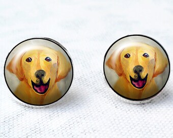 Yellow Lab Post Earrings, Labrador Retriever Earrings, Pet Keepsakes, Birthday Gifts, OOAK Gifts, Yellow Labs, Dog Earrings