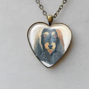 Wire Haired Dachshund Bronze Heart Necklace, Birthday Gifts, Original Wire Haired Dachshund Art, Layering Necklace