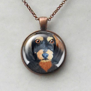 Wire Haired Dachshund Copper Necklace, Ready to Ship, Pet Keepsake, Dachshund Owner Gift,  Birthday Gift