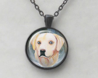 Yellow Lab Pendant, Original Art Necklace, Pet Memorial, Dog Necklaces, Labrador Retrievers, Pet Keepsakes, 25mm