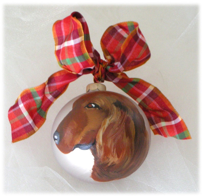 Irish Setter Hand Painted Ornament Silver, Birthday Gifts, Pet Memorial, Gifts for Him, Dog Ornaments, Retriever Gift image 5