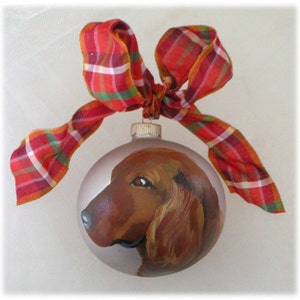 Irish Setter Hand Painted Ornament Silver, Birthday Gifts, Pet Memorial, Gifts for Him, Dog Ornaments, Retriever Gift image 2