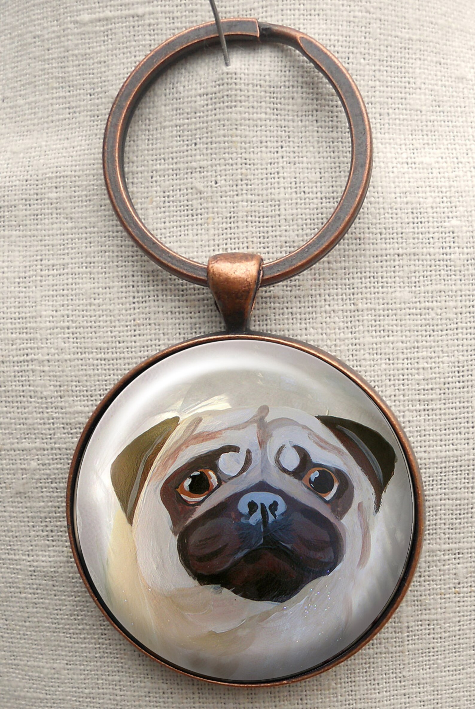 Fawn Pug Keychain Pug Owner Gifts Pet Mementos Dog Etsy