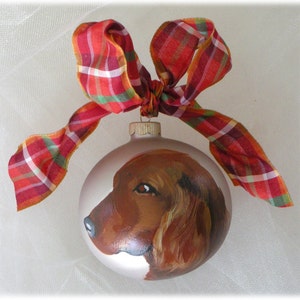 Irish Setter Hand Painted Ornament Silver, Birthday Gifts, Pet Memorial, Gifts for Him, Dog Ornaments, Retriever Gift image 3