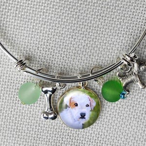 Jack Russell Charm Bracelet, Girlfriend Gift, Jack Russell Dog Wire Bangle,  Birthday Ideas, Jack Russell Owner Gift