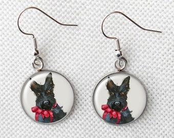 Scottish Terrier Drop 16mm Earrings, Surgical Steel, Pet Keepsakes, Birthday Ideas, Dog Jewelry, Dog Earrings, Surgical Steel, Mothers Day