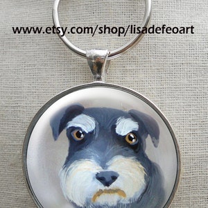 Schnauzer Keychain, Pet Keepsakes, Birthday Ideas, Dog Keychains, Schnauzer Keepsake image 2