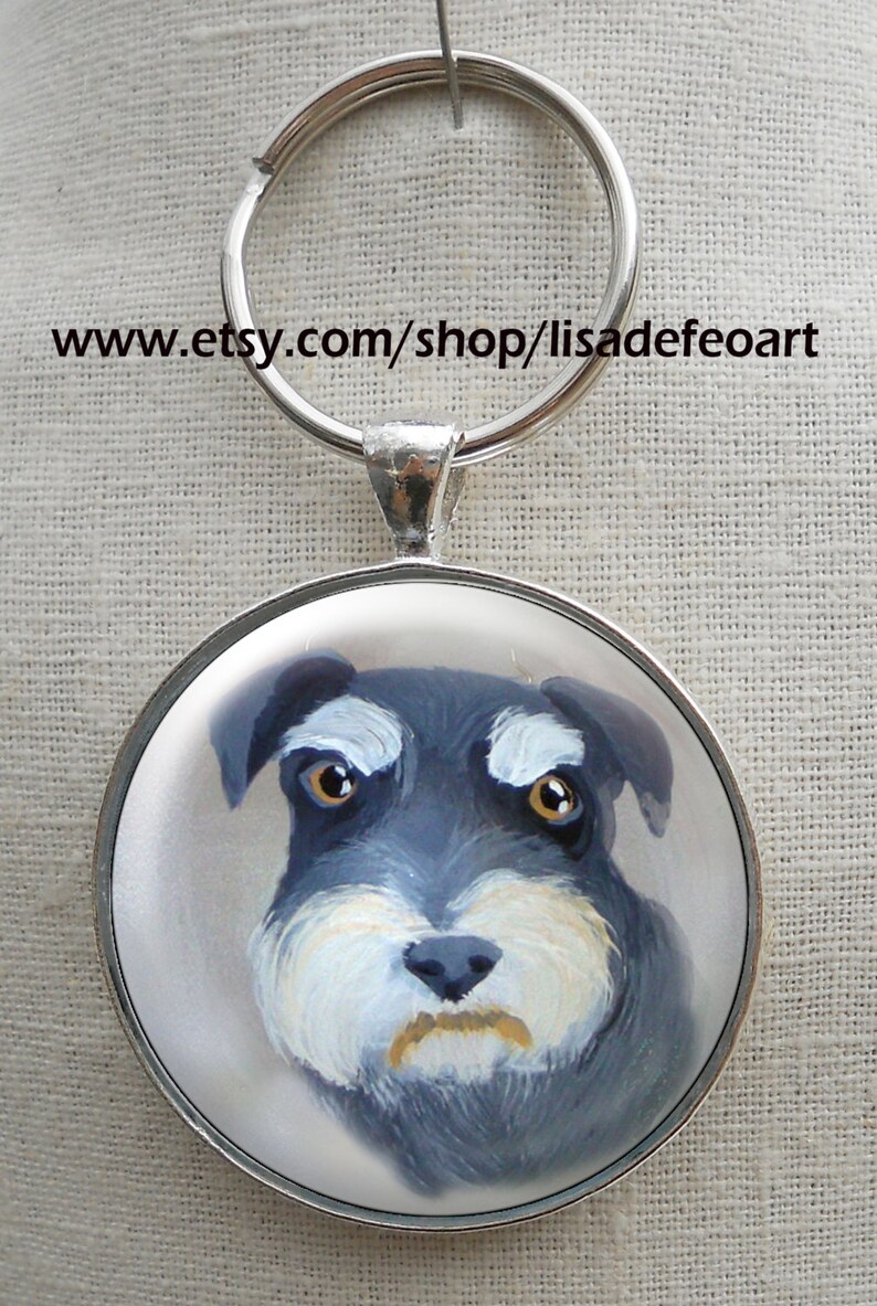 Schnauzer Keychain, Pet Keepsakes, Birthday Ideas, Dog Keychains, Schnauzer Keepsake image 2