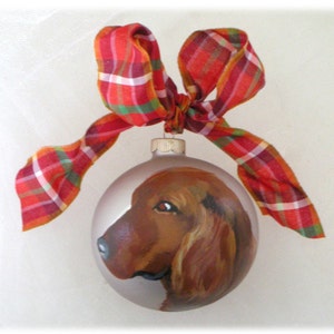 Irish Setter Hand Painted Ornament Silver, Birthday Gifts, Pet Memorial, Gifts for Him, Dog Ornaments, Retriever Gift image 4