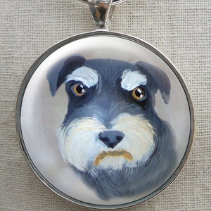 Schnauzer Keychain, Pet Keepsakes, Birthday Ideas, Dog Keychains, Schnauzer Keepsake image 1