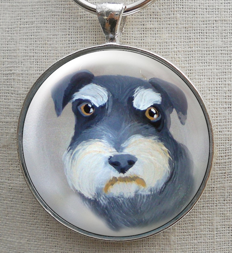 Schnauzer Keychain, Pet Keepsakes, Birthday Ideas, Dog Keychains, Schnauzer Keepsake image 1