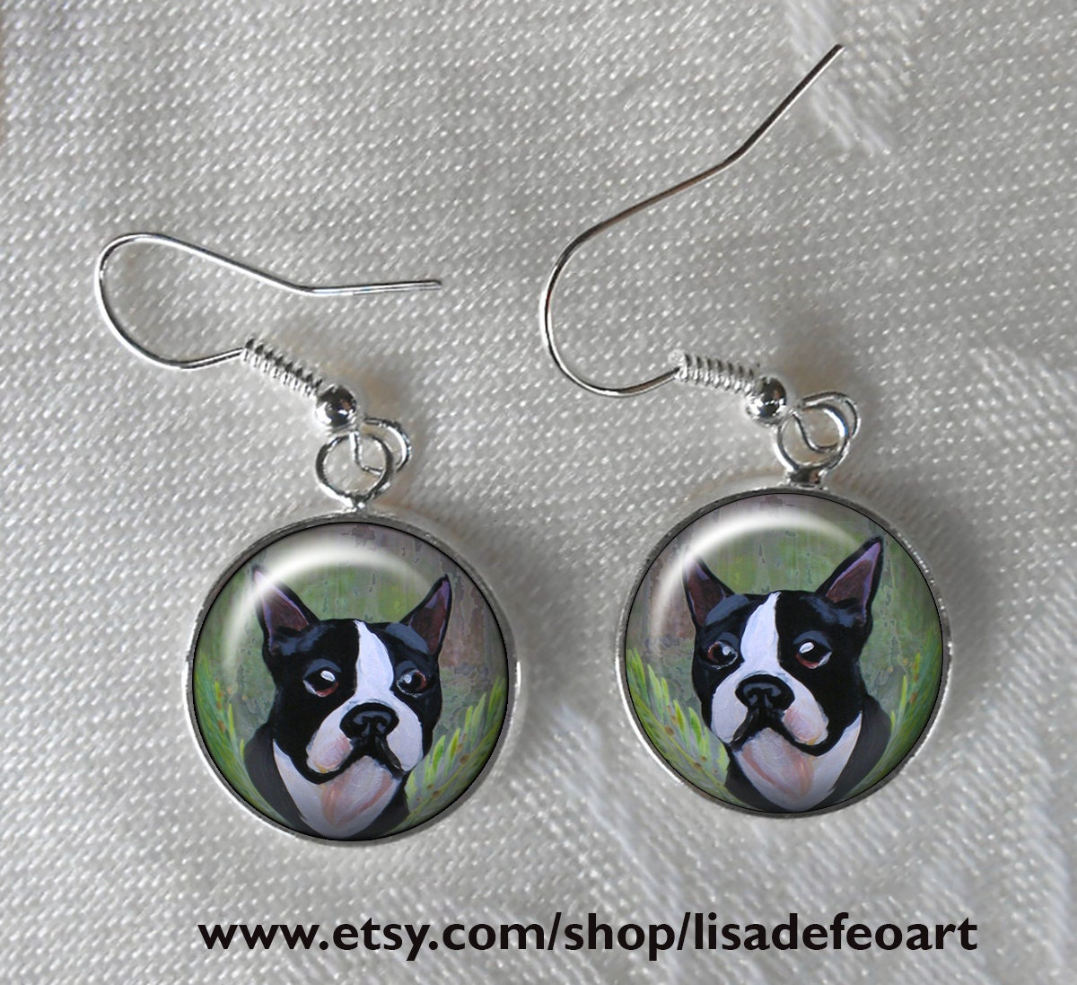 Boston Terrier Drop Earrings Boston Terrier Owner Gift Pet Etsy