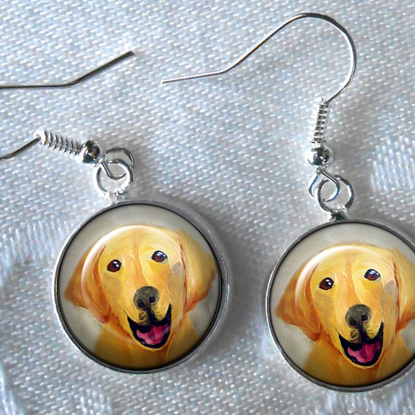 Yellow Lab Drop Earrings ~ Labrador Retriever ~ Dog Earrings ~ Birthday Gift ~ Stocking Stuffer