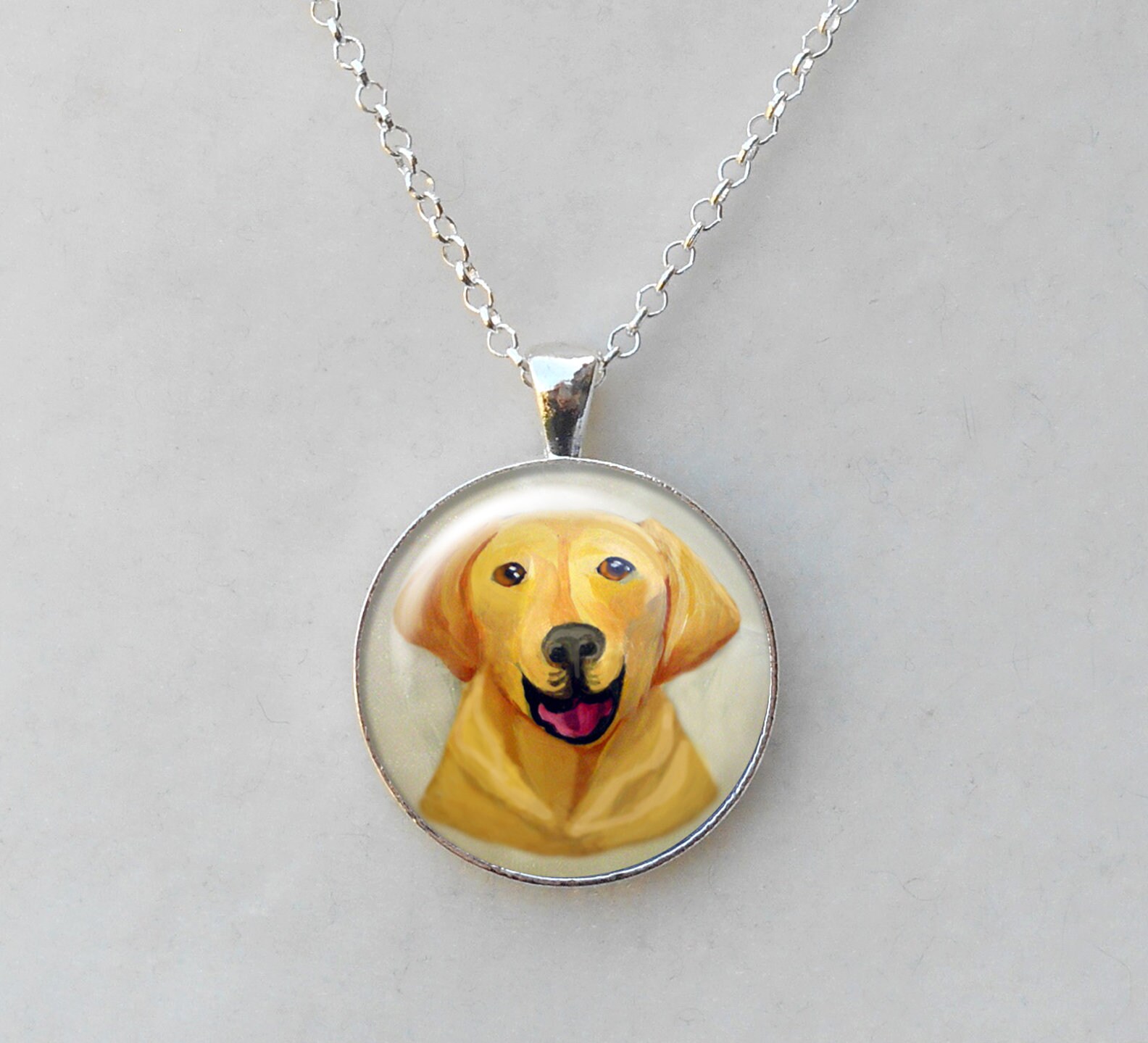 Yellow Lab Pendant Original Art Necklace Pet Memorial Dog Etsy