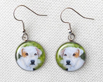 Jack Russell Drop 16mm Earrings, Surgical Steel, Dog Earrings, May Birthday Gifts, Parson Russell, Pet Keepsakes, Gift Ideas