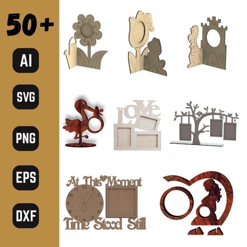 Svg Photo Frame Color 50+ Frames Laser Cut Files SVG, Photo Frame Bundle, Svg, Photo Frames ...