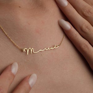 Signature Name Necklace, Personalized Elegant Name Jewelry, Valentine's Day Gift, Handwritten Name Pendant, Anniversary Gift For Wife