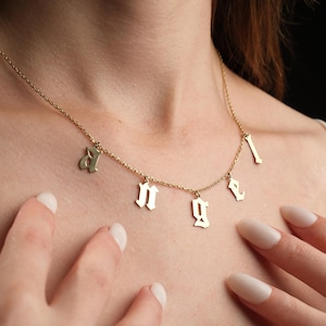 Custom Multi Letter Necklace, Personalized Name Pendant, Unique Jewelry for Her, Anniversary Gift For Wife, Valentine’s Day Gift